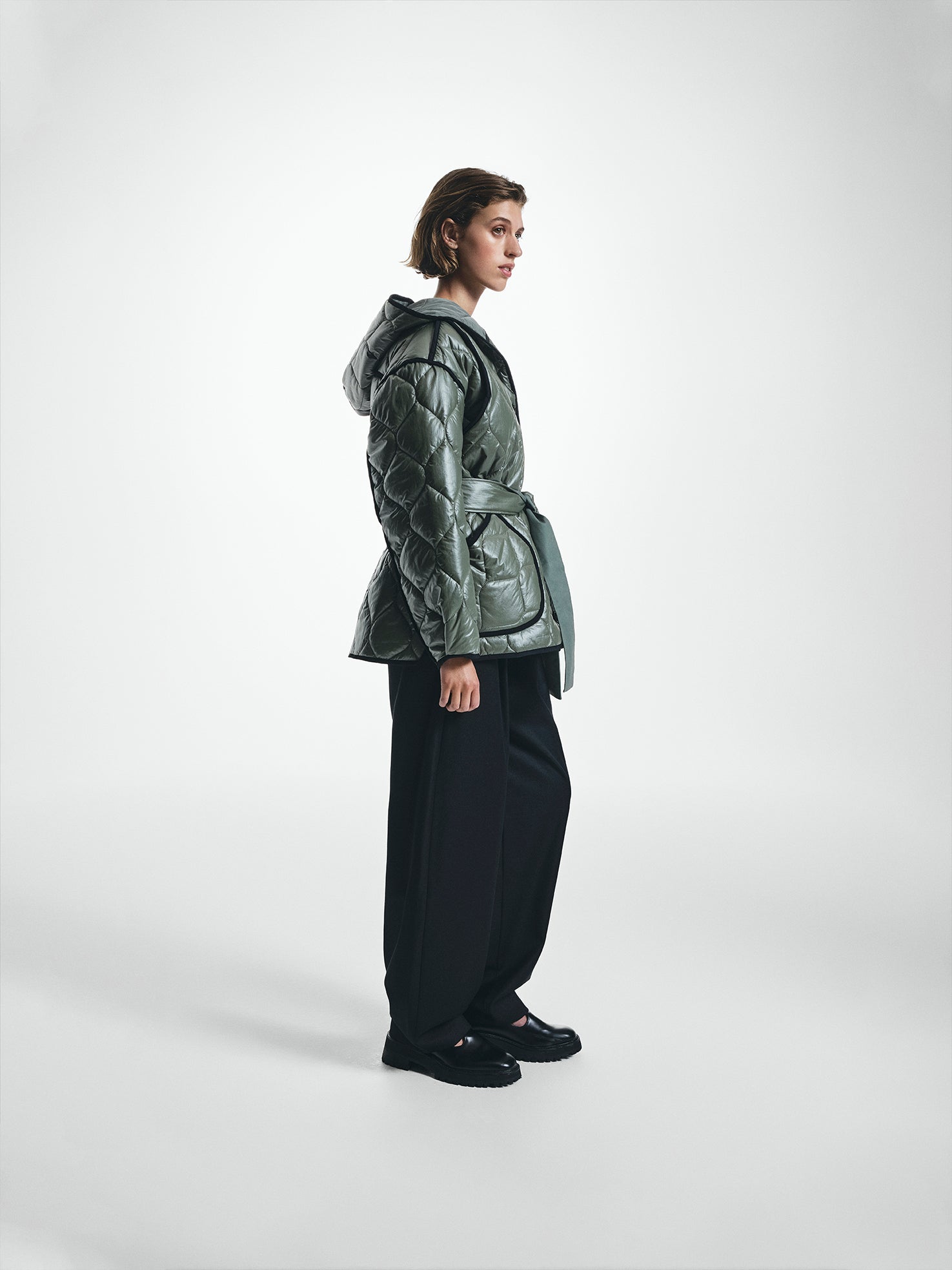 Quilted Belted Short Coat