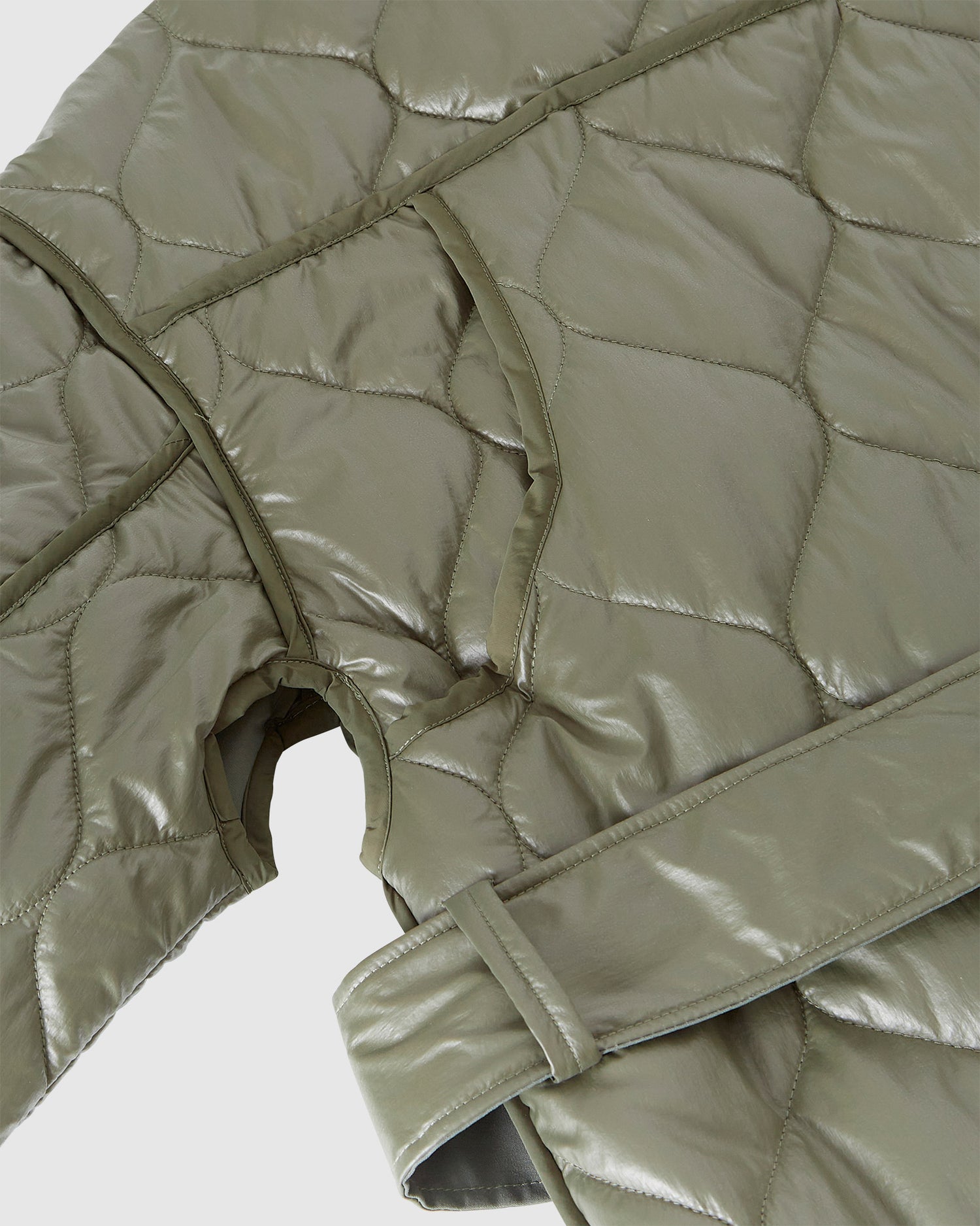 Quilted Belted Longline Coat