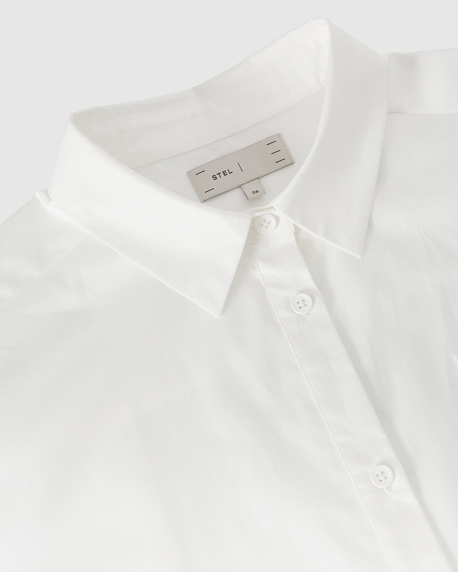 Short-Sleeved White Poplin Shirt
