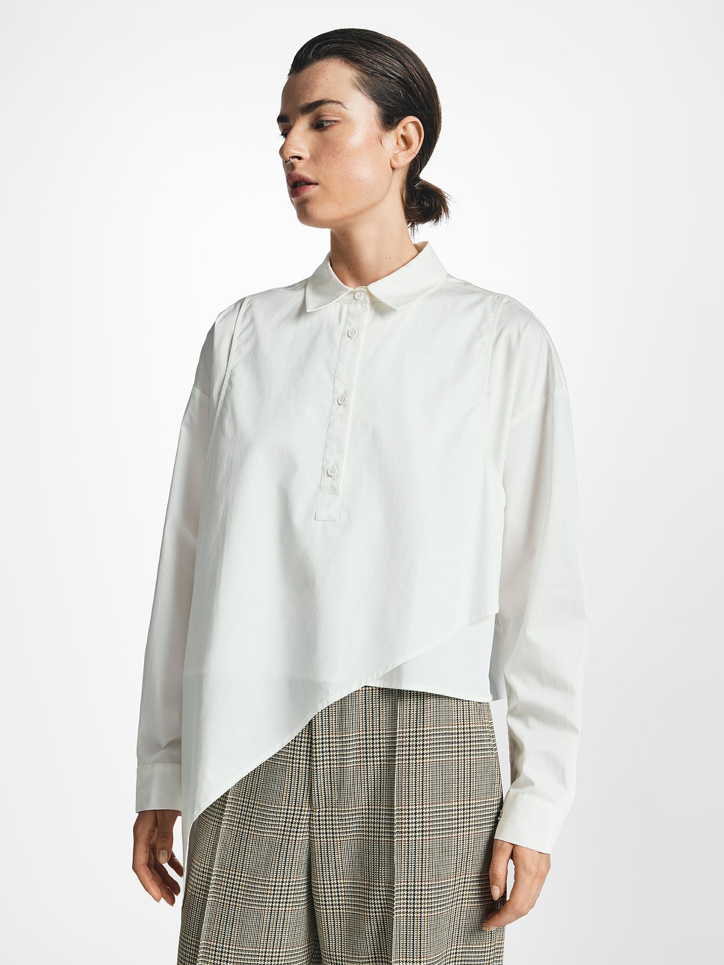 Asymmetric Double Layer Shirt