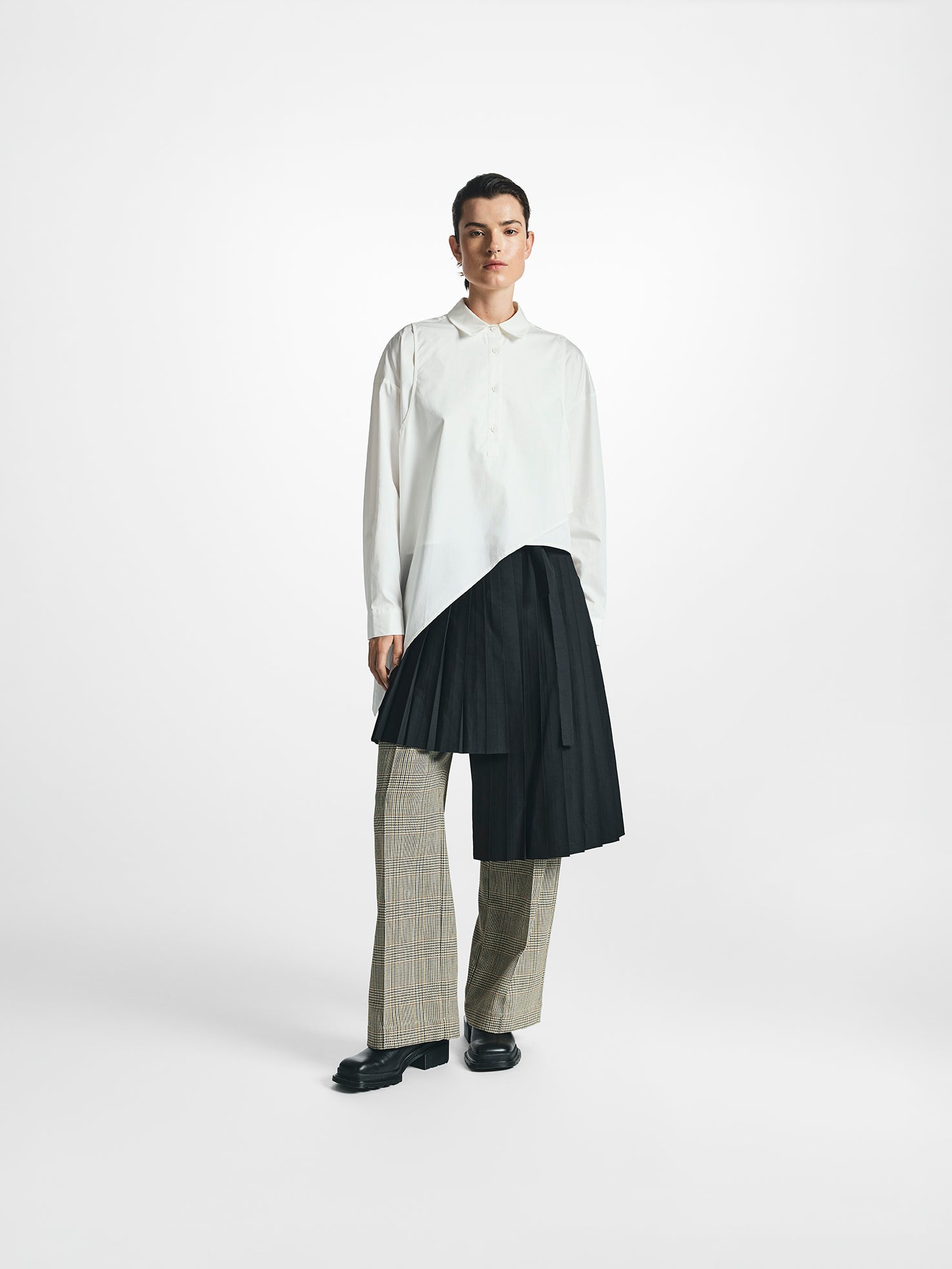 Asymmetric Double Layer Shirt