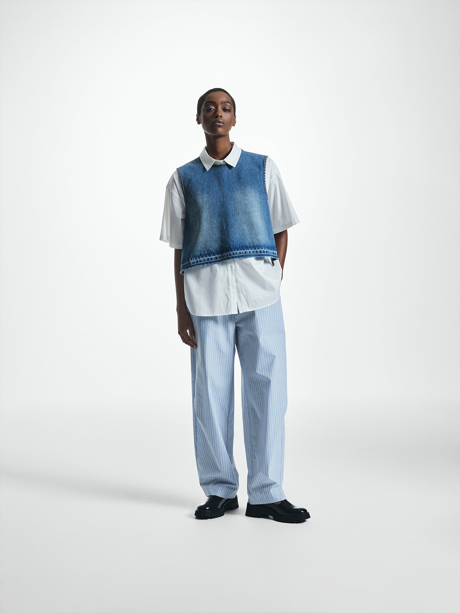 Striped Barrow Leg Trousers