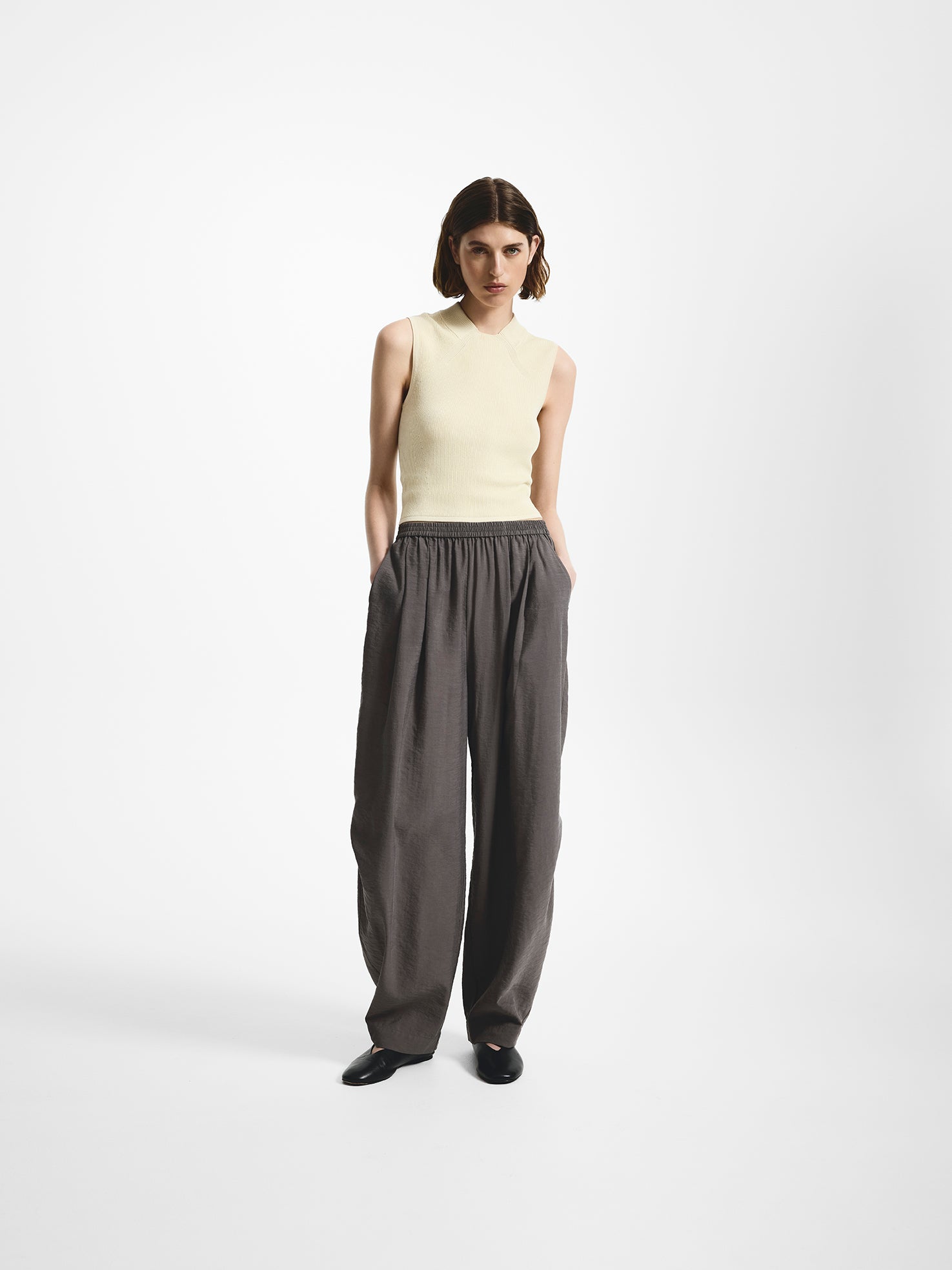 Wide Barrow Leg Silk Trouser