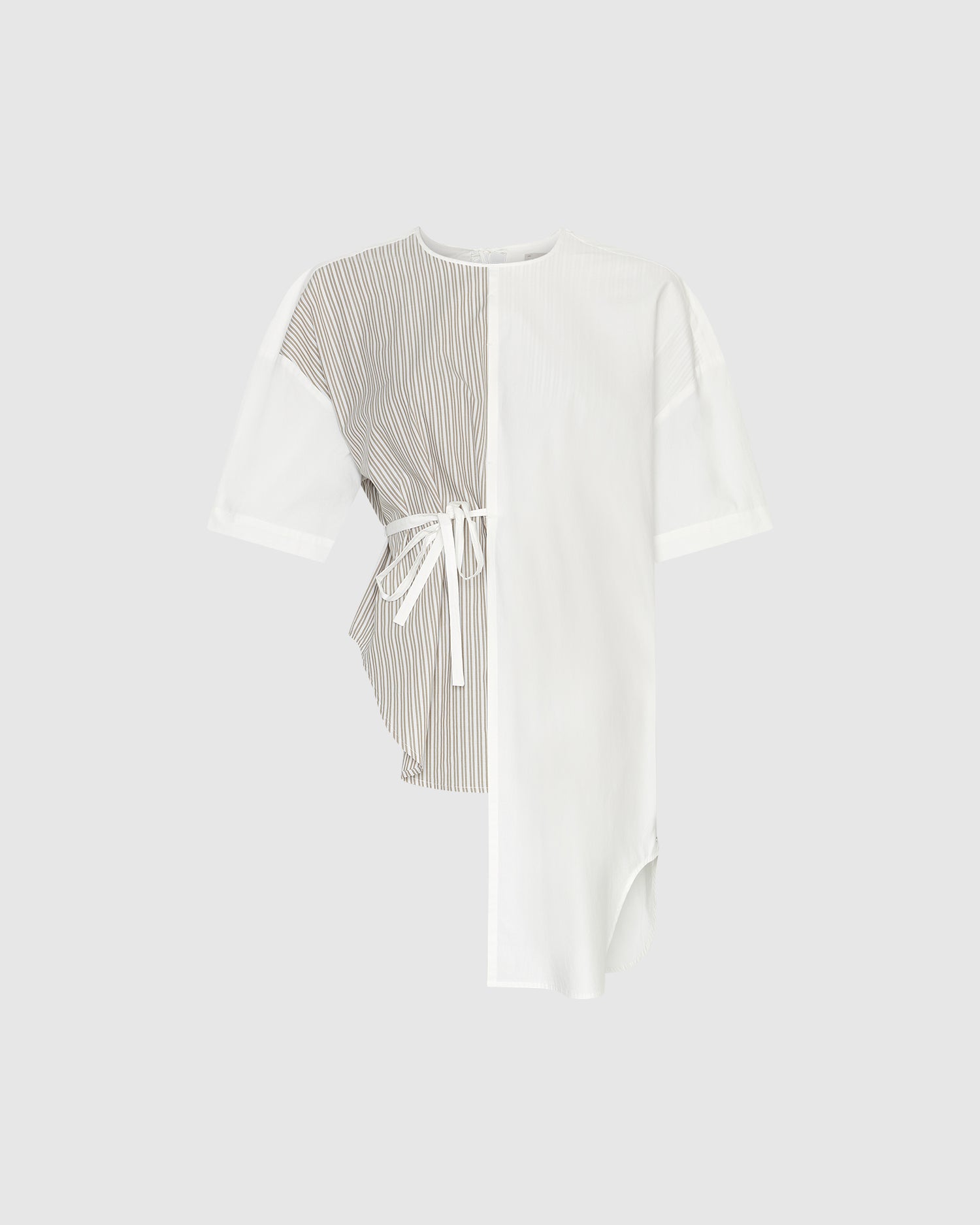 Tie-Side Asymmetric Short-Sleeve Shirt