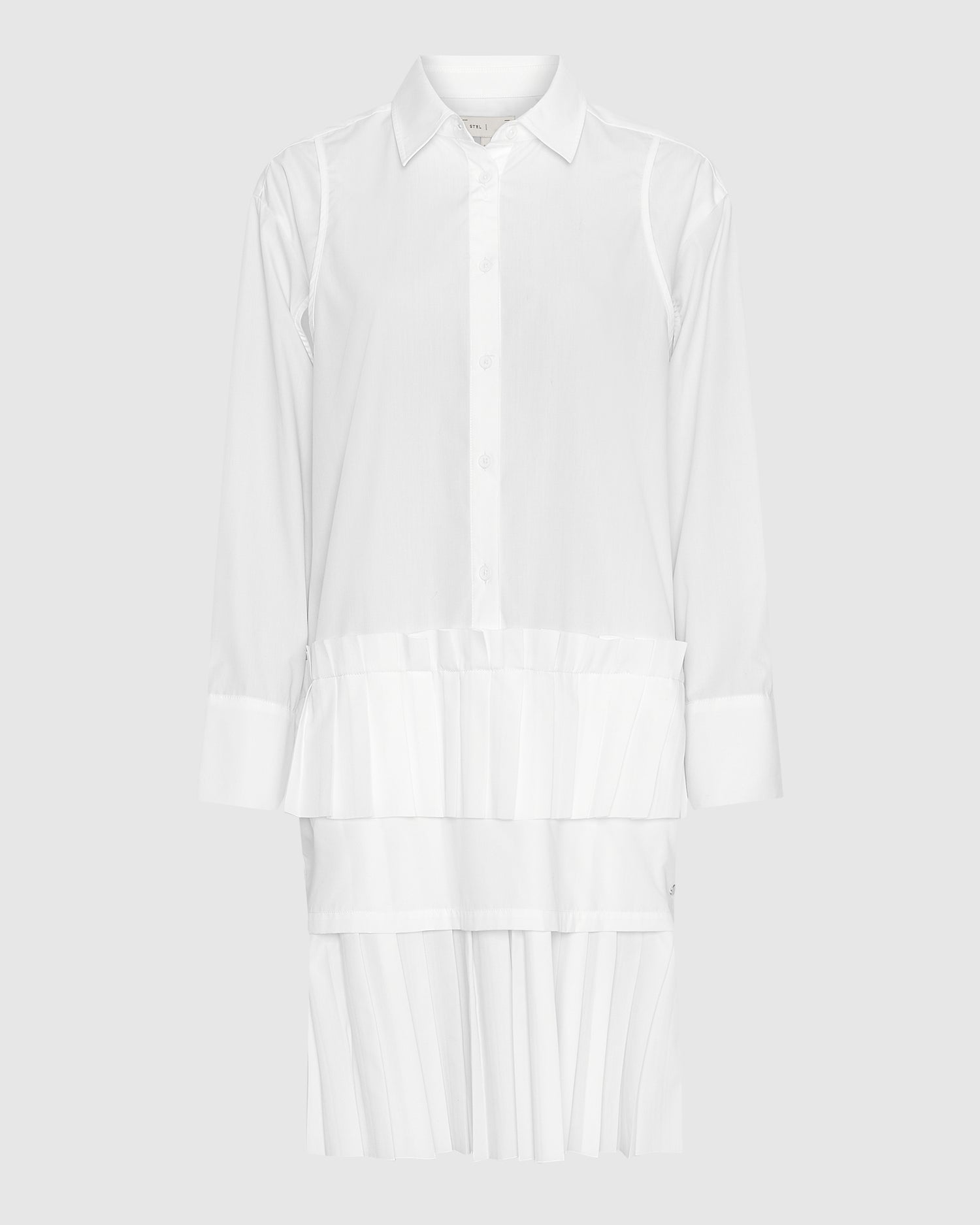 Pleated Shirt Midi Dress