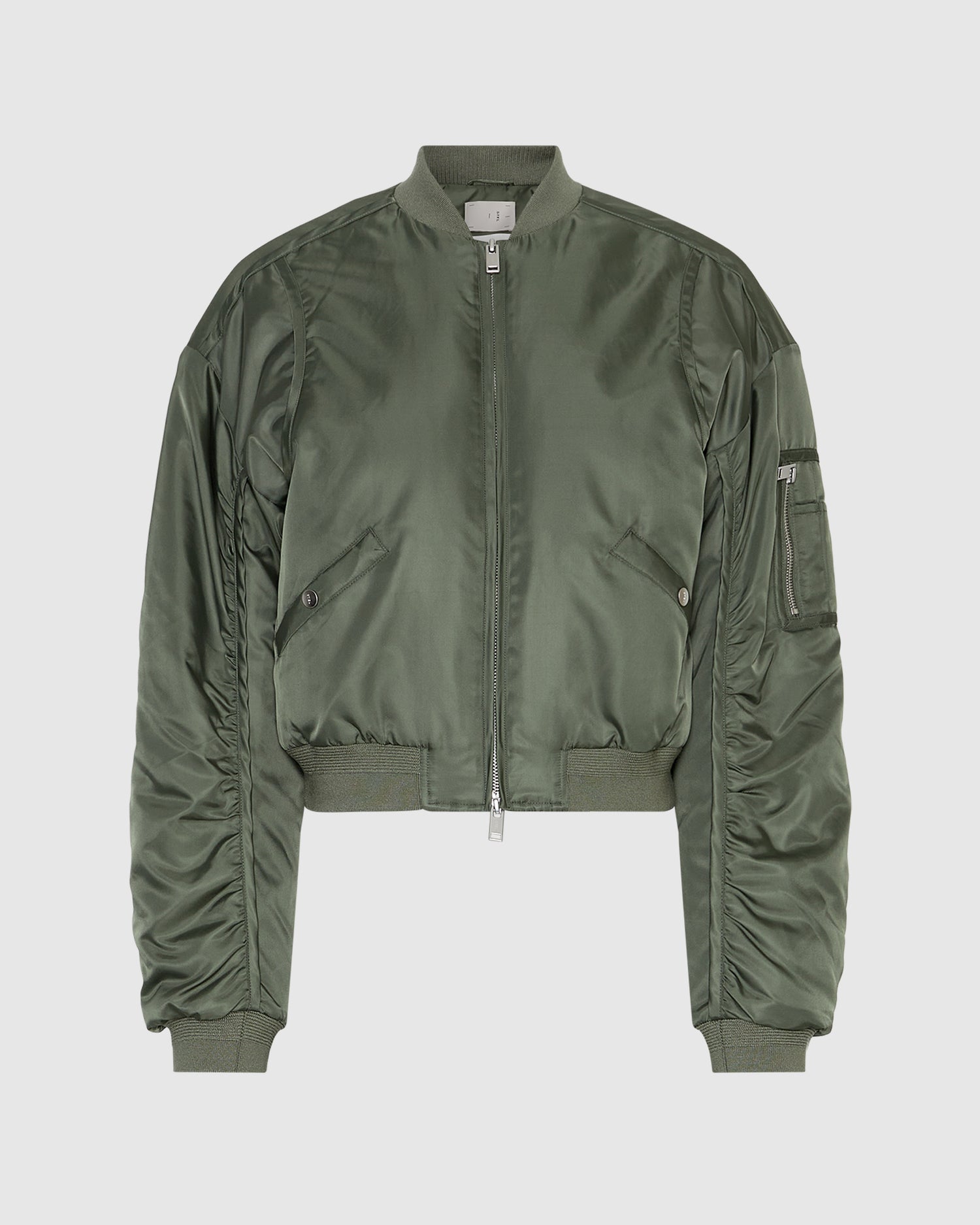Cropped Nylon Bomber Jacket