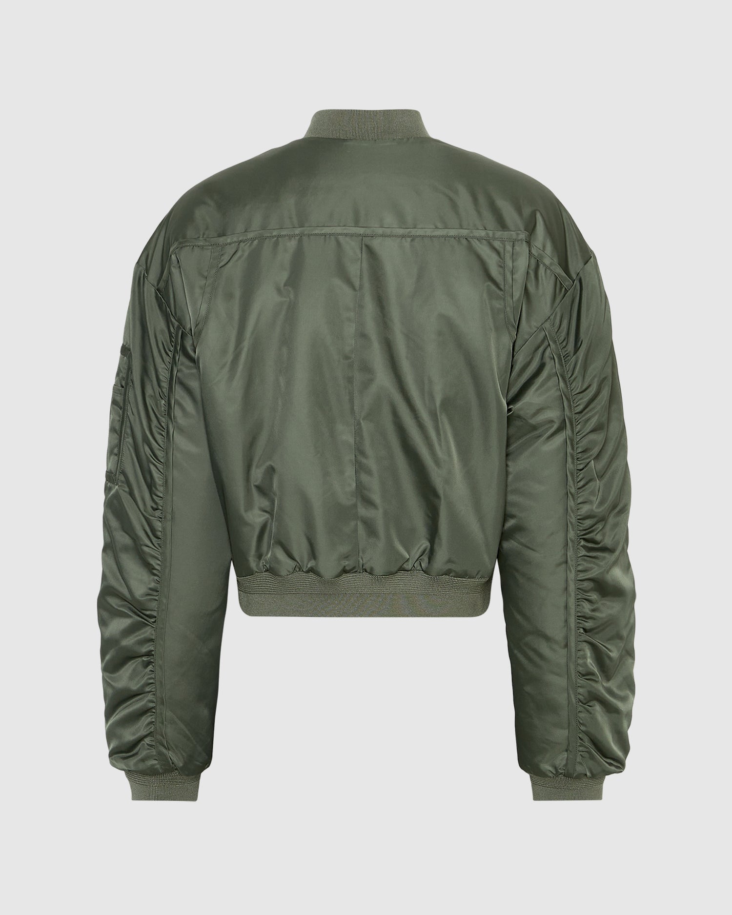 Cropped Nylon Bomber Jacket